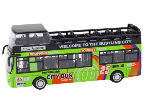 Autobus Piętrowy Turystyczny 1:32 Otwierane Drzwi Zielony