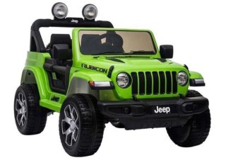 Auto na Akumulator Jeep Rubicon Światła LED MP3 Pilot 4x4 Zielony
