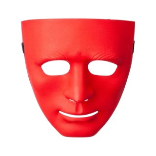 Maska Anonim Karnawałowa Halloweenowa Na Gumce Biała Czerwona