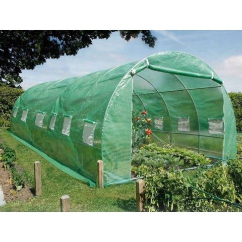 Tunel Ogrodowy Foliowy Szklarnia Na Warzywa Okna Zielony UV 6x3x2M 18M²