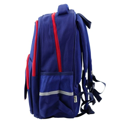 Plecak Szkolny Pas Piersiowy Granatowo Czerwony 20L 38cm